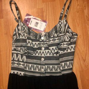 Love, Fire Tribal Black Sheer Maxi Dress Small